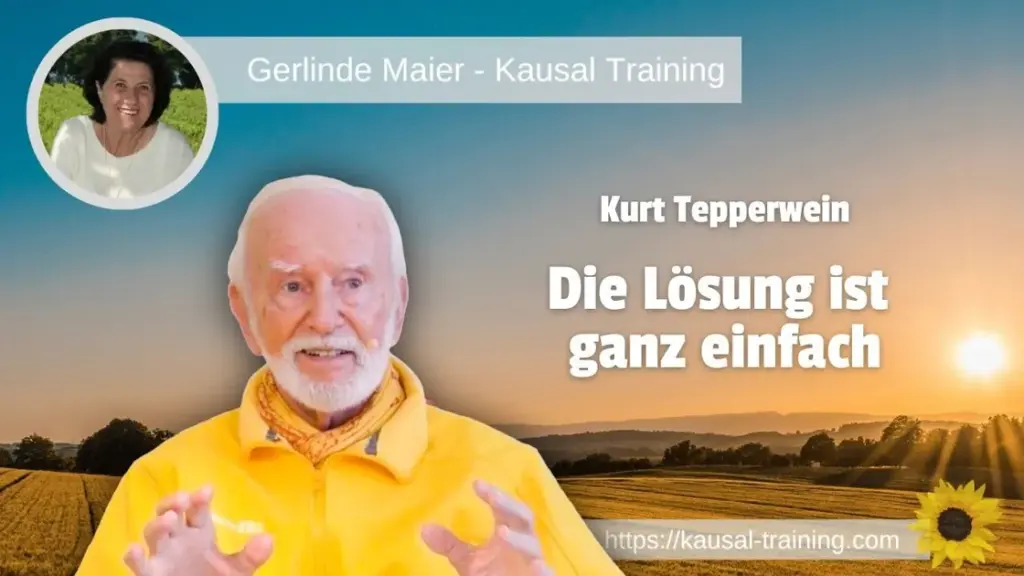 Kurt Tepperwein in gelber Jacke vor einem Kornfeld im Sonnenuntergang, Vorschaubild des Videos „Die Lösung ist ganz einfach“