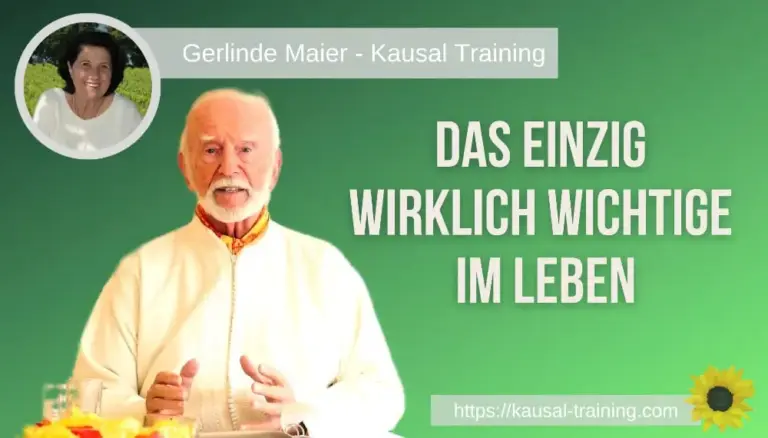 Titelbild „Das einzig wirklich Wichtige im Leben“: Kurt Tepperwein vor grünem Hintergrund, oben links ein Porträt von Gerlinde Maier