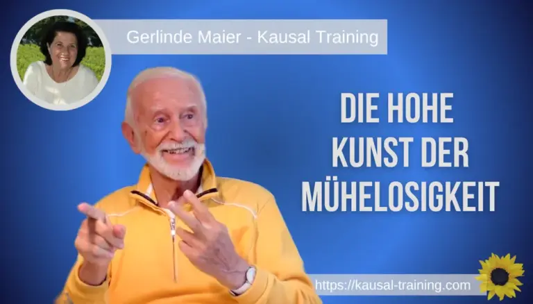 Titelbild „Die hohe Kunst der Mühelosigkeit“: Kurt Tepperwein vor blauem Hintergrund, oben links ein Porträt von Gerlinde Maier
