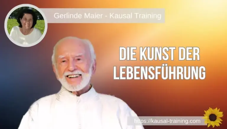 Titelbild „Die Kunst der Lebensführung“: Kurt Tepperwein vor dunklem Hintergrund mit goldenem Licht, oben links ein Porträt von Gerlinde Maier