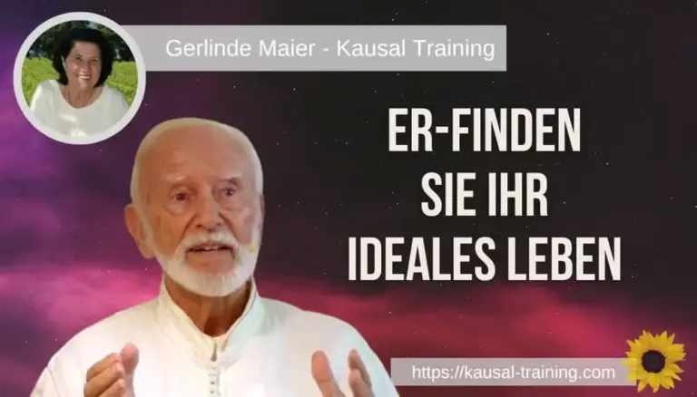 Titelbild „Er-finden Sie Ihr ideales Leben“: Kurt Tepperwein vor dunkelrotem Hintergrund, oben links ein Porträt von Gerlinde Maier