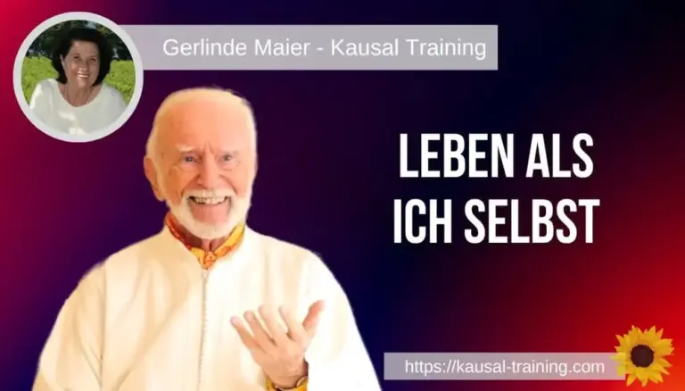 Titelbild „Leben als ICH SELBST“: Kurt Tepperwein vor dunkelrotem Hintergrund, oben links ein Porträt von Gerlinde Maier