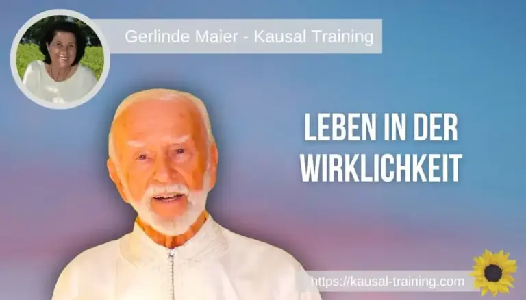 Titelbild „Leben in der Wirklichkeit“: Kurt Tepperwein vor blau-violettem Hintergrund, oben links ein Porträt von Gerlinde Maier