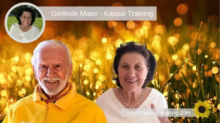 Kurt Tepperwein und Gerlinde Maier nebeneinander vor goldenen Lichtern