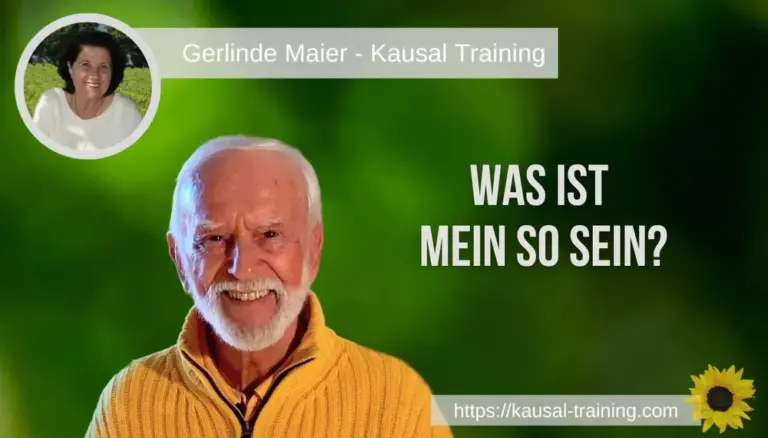 Titelbild „Was ist mein SO-SEIN?“: Kurt Tepperwein vor grünem Hintergrund, oben links ein Porträt von Gerlinde Maier