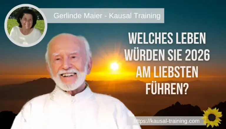 Titelbild „Welches Leben würden Sie 2026 am liebsten führen?“: Kurt Tepperwein vor Sonnenuntergang, oben links ein Porträt von Gerlinde Maier
